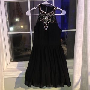Black High Neck Formal Dress